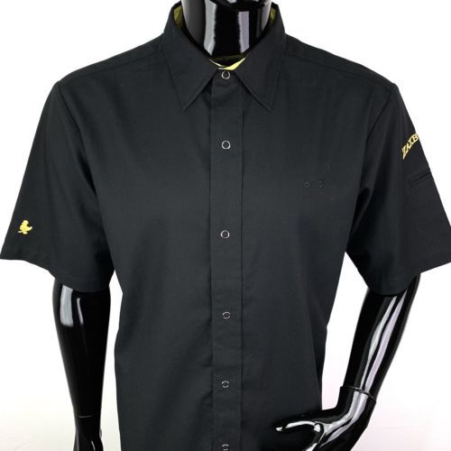 ZAXBYS Unisex Large Black Button Front Work Uniform Shirt NWOT Shirts