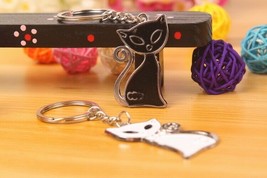 Fashion Cat Keychain Keyring Silver Plated Key Chain Ring Women&#39;s Men&#39;s ... - $9.99