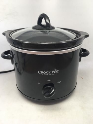 Crock Pot Classic 2 Qt Round Removable Stoneware Slow Cooker Black