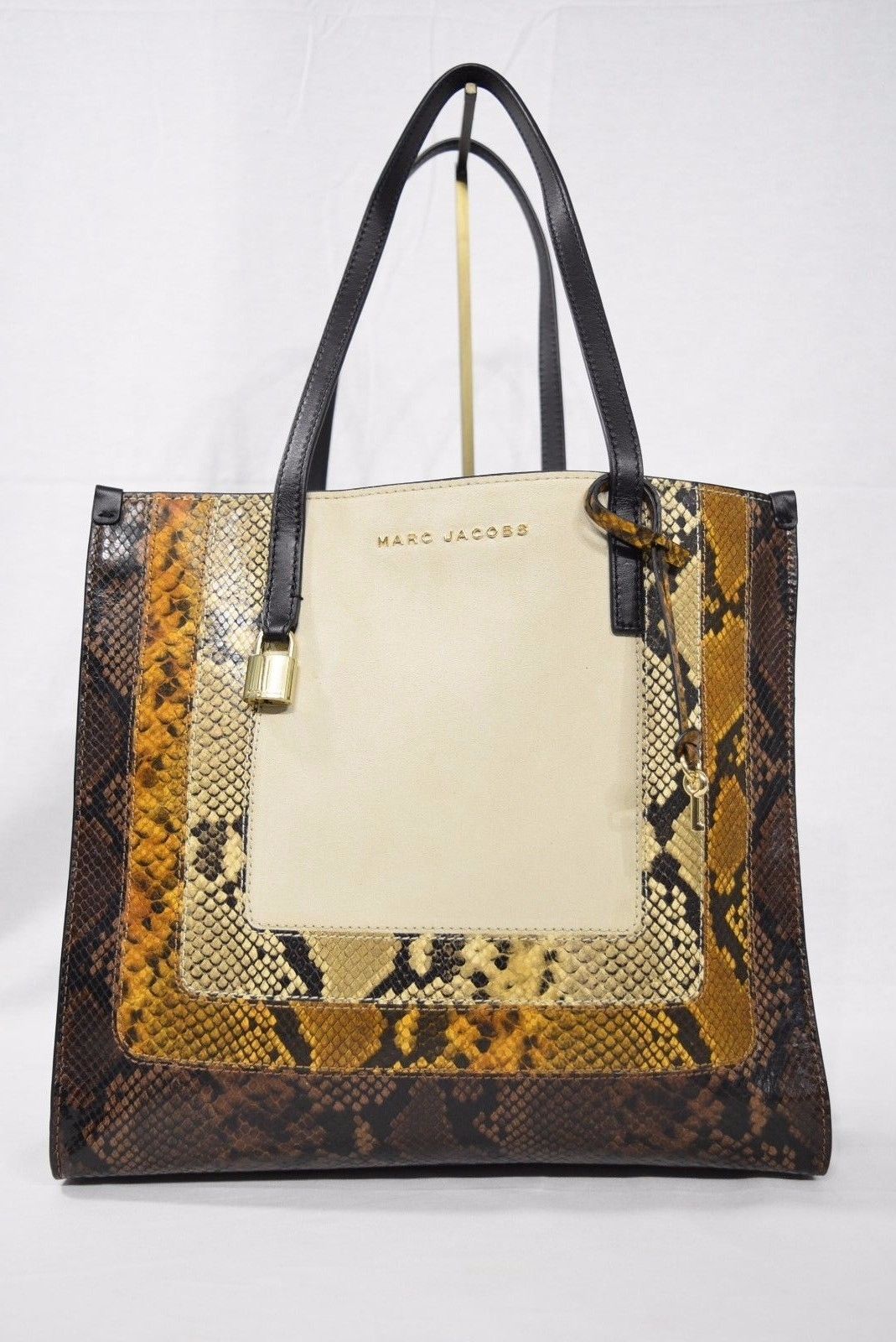 MARC By Marc Jacobs M0012901 The Snake Grind Shopper Tote Bag in Papyrus Multi - $439.00