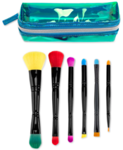 Color Riot 7pc Brush Set Powder Eyeshadow Concealer Eyebrow Liner + Carr... - $20.00