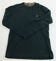 Polo Ralph Lauren Pullover Men&#39;s XL Crewneck Sweater Black Yellow Pony Logo - $39.58