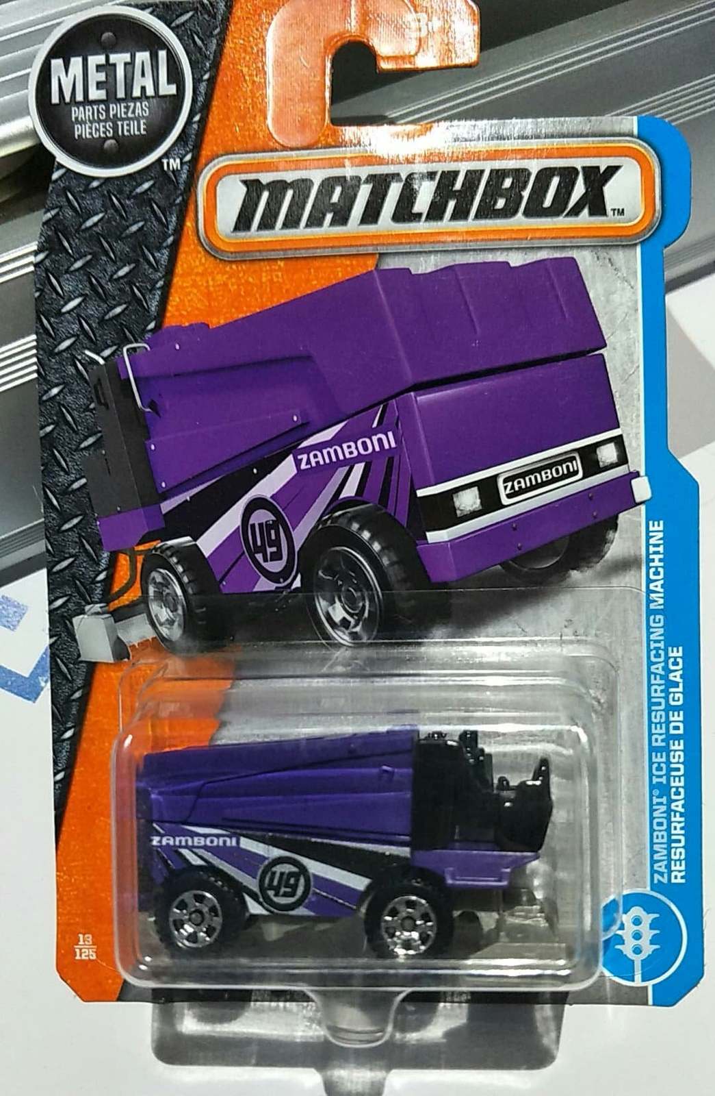 Matchbox Zamboni Ice Resurfacing Machine Purple Resurfaceuse de Glace ...