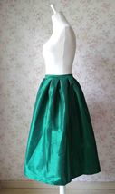 Emerald Green A-Line Ruffle Taffeta Skirt Women Plus Size Full Pleated Skirt image 3