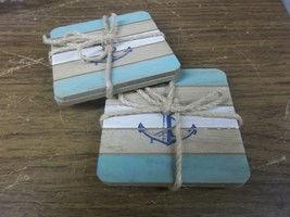 &lt;&gt;&lt;  lot of 6 packs of 2 nautical anchor coasters 4 inch square great gift - $14.99