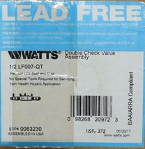 Watts Double Check Valve Assembly Lead Free Replaceable Seat 0063230 image 7