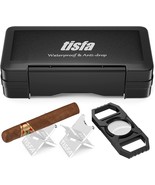 TISFA Cigar Travel Humidor Case W/Cigar Cutter &amp; Stand-Box Holds Up To 4... - $34.64