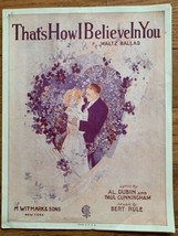 That&#39;s How I Believe In You 1921 Sheet Music - Waltz Ballad - $4.00