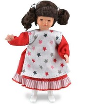 Dollhouse Dressed Little Girl Star Print Dress Caco 0702 Flexible Miniature - $23.28
