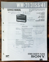 Sony WM-31 WM-31SS WM-41 Cassette Service Manual *Original* - $19.25