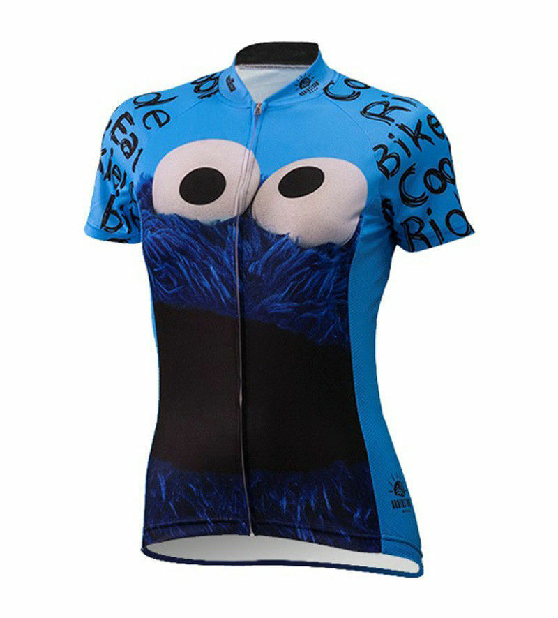 COOKIE MONSTER Team Cycling Jersey Retro Road Pro Clothing MTB Short Sleeve Bike