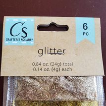 Glitter, 6 colors, Gold Silver Copper Bronze Rose Gold Brown, Crafter's Square image 4