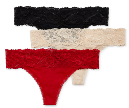 6 Ambrielle Lace Thong Panties Size Medium Limited Edition Flame Scarlet