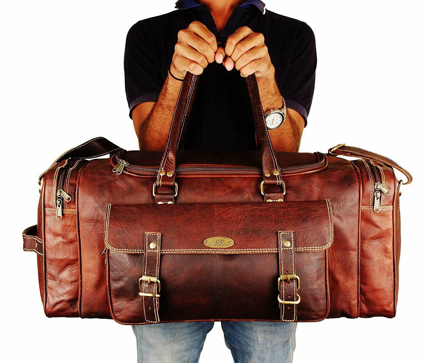 leather travel duffel bag