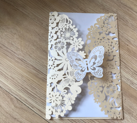 50pieces Butterfly Ivory Birhthday Invitation Cards,Baby Shower Invitation Cards