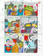 Original 1985 Superman 409 page 10 DC Comics color guide art colorist&#39;s ... - $59.39