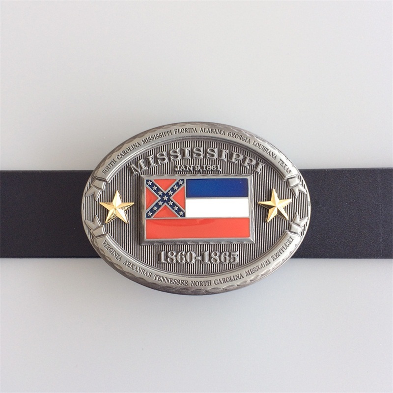 New Vintage Mississippi State Flag Oval Belt Buckle Gurtelschnalle
