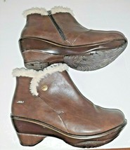 Short Boot Bootie 9.5 M JBU Jambu Mesa  Brown Vegan Leather Fur Lined  - $18.68