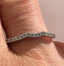 White Gold Diamond Wedding Band Ring with 1/6 ct tw Size 6 1/2 - $294.00