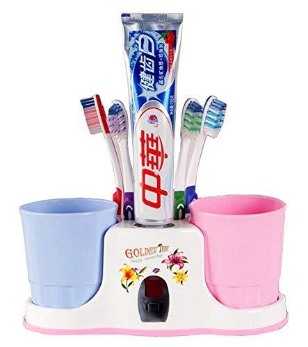 PANDA SUPERSTORE Toothpaste Holder, Toothbrush Holder Set, Toothbrush Stand, Ran