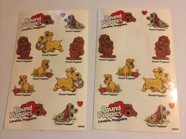 Pound Puppies stickers Vintage 2 pages 1980s Sticker Book Fun! Genuine - $19.79