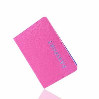 Diona J - Leather travel passport holder card cover slim case thin wallet pouch rose color