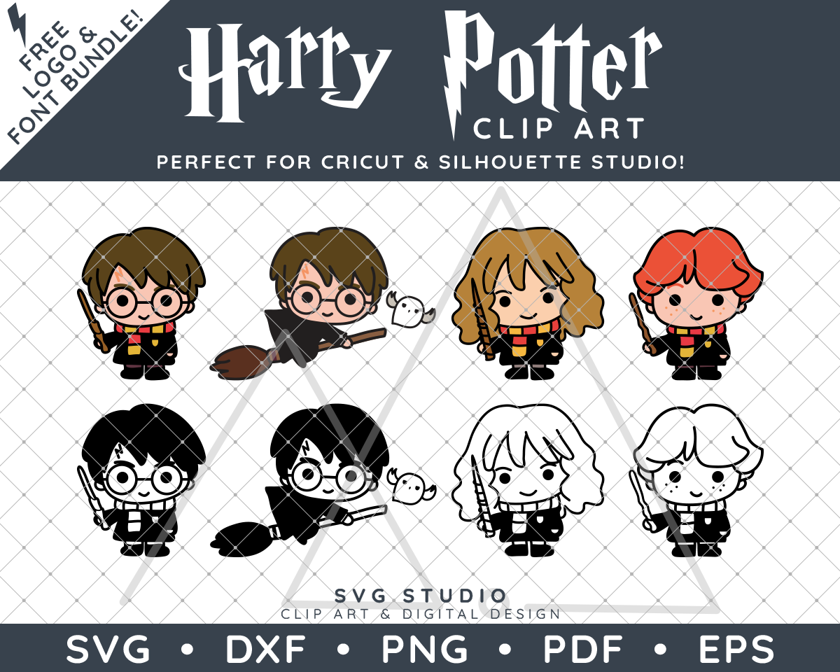 Harry Potter Clip Art Design SVG DXF PNG PDF - Cartoon Illustrations ...