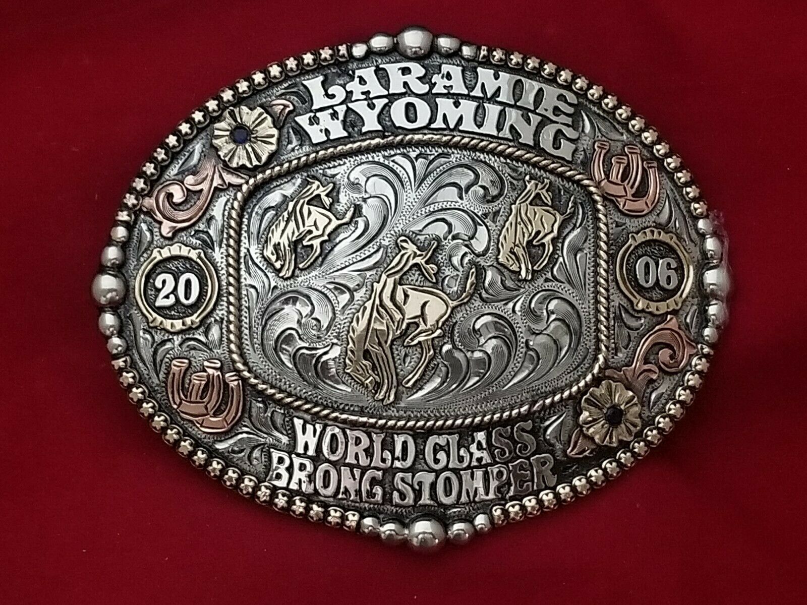 2006 TROPHY RODEO BELT BUCKLE VINTAGE~LARAMIE WYOMING BRONC RIDING ...