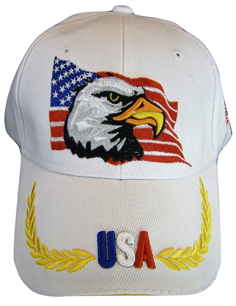 USA American Bald Eagle Flag on Side Patriotic Men's Adjustable ...