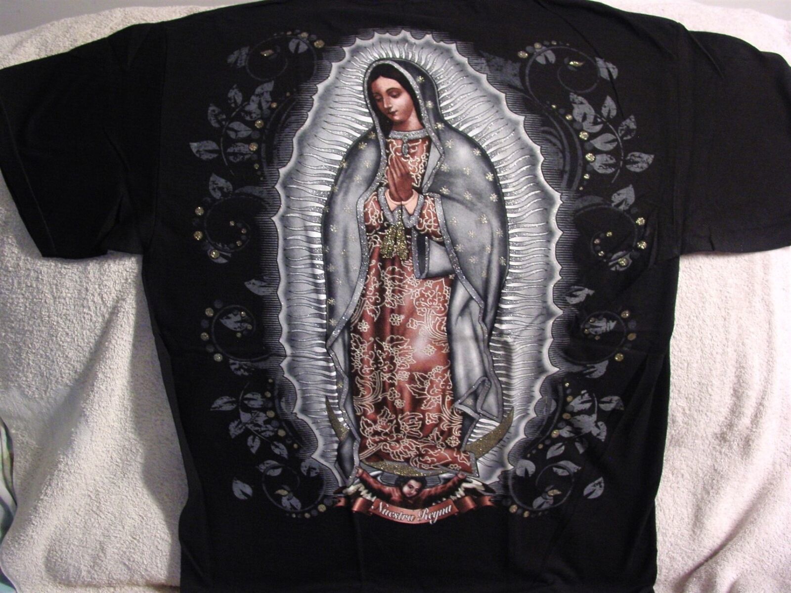 OUR LADY OF GUADALUPE NUESTRA REYNA VIRGIN MARY PRAY RELIGIOUS T-SHIRT