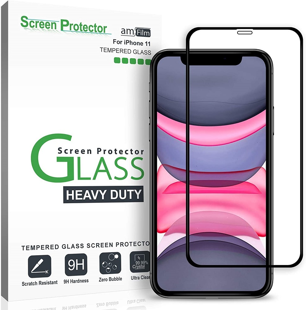 amFilm Heavy Duty Screen Protector Glass for iPhone 11 / iPhone XR (6.1 Display