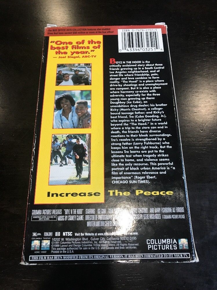 Boyz n the Hood (1991) used VHS. Ice Cube, Angela Bassett VHS Tapes