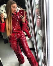 Winter Ski Suit Women Men Patent Shiny Glossy Wet Look Outwear Outfit Gl... - $270.00