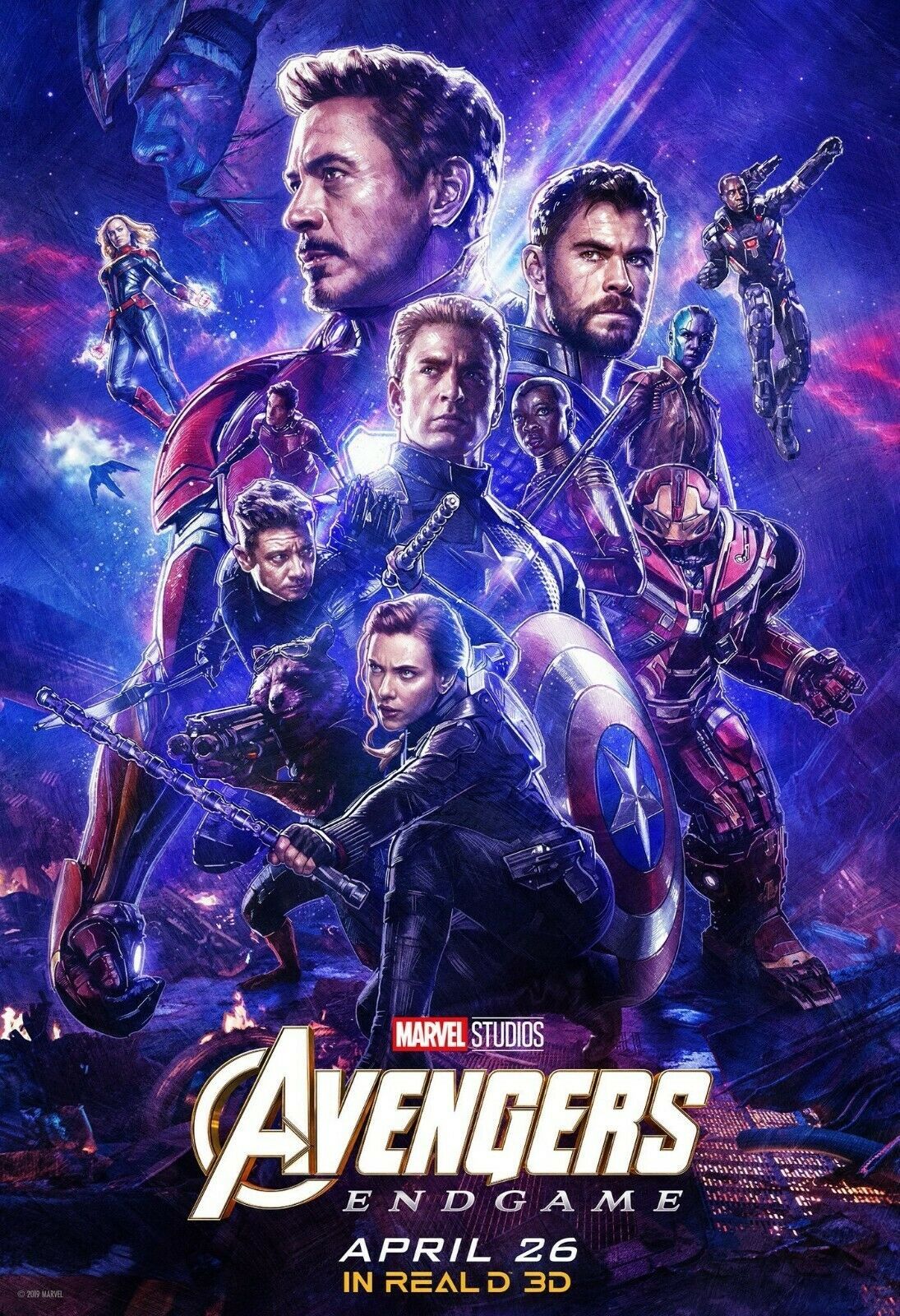 Avengers End Game Poster Marvel Comics 2019 32x48 27x40 24x36 Movie Art Print