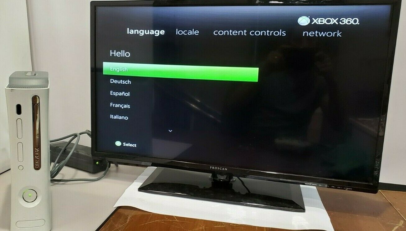 Microsoft Xbox 360 Pro White Console HDMI 20GB Fully Functional w