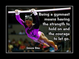 Simone Biles Inspirational Gymnastics Quote Poster Print STRENGTH - COURAGE - $22.99+