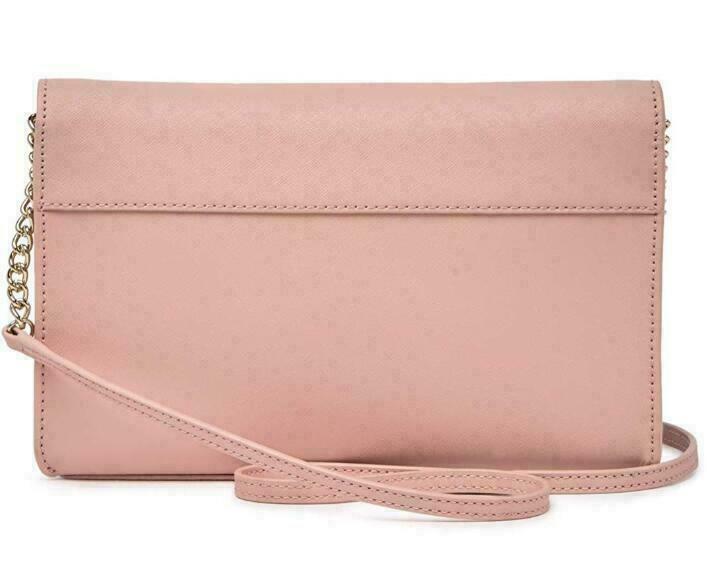 Kate Spade Spencer Chain Crossbody Wallet Metallic Pink Clutch PWR00158 NWT  FS