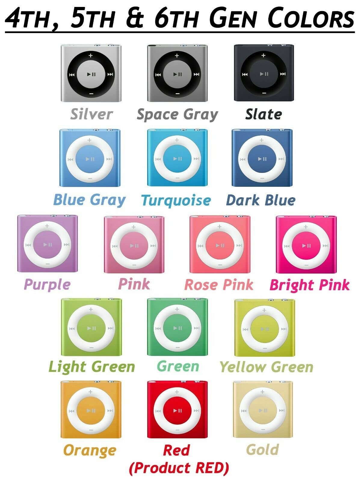 Apple iPod Shuffle 2GB 1GB 2nd 4th 5th 6th Generation_ Tech Tested & Verified!