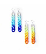 Nice Colorful Acrylic Long Tassel Drop Earrings For Women Transparent Li... - $10.55