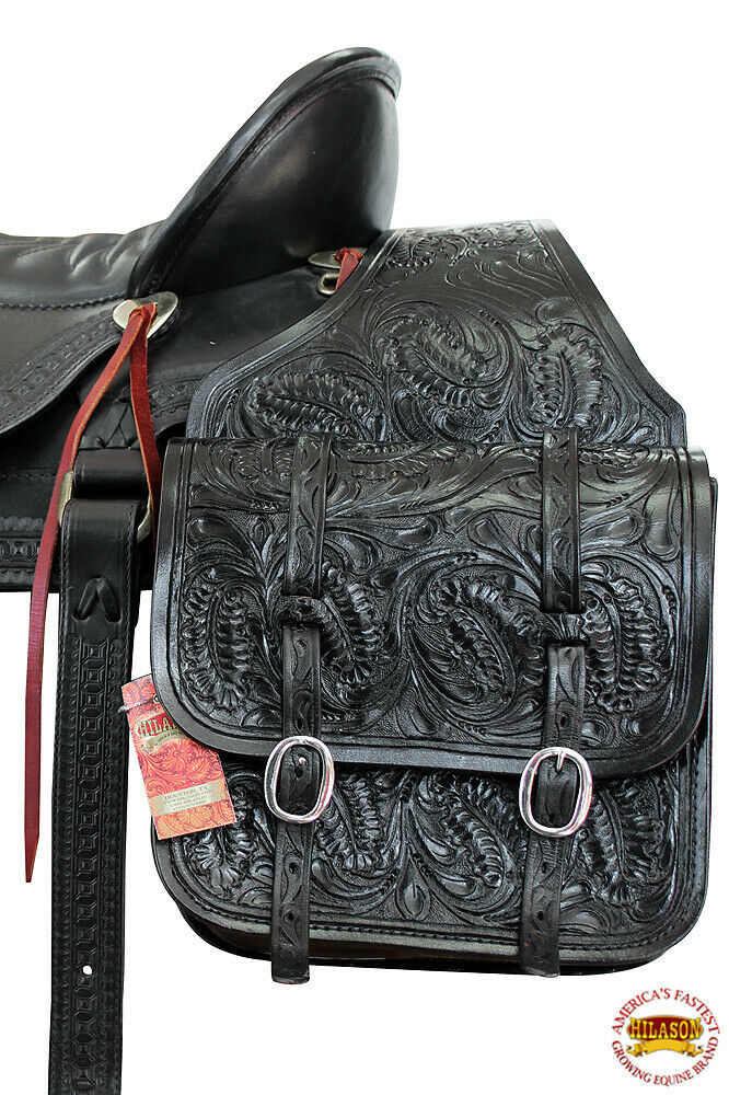12 X 11 X 3.5 In Horse Western Saddle Bag Leather Shoulder Bag Black U ...