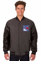 New York Rangers Wool & Leather Reversible Jacket with Embroidered Logos Gray - $269.99