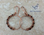 Handmade copper earrings hoops wire wrapped black beads main thumb155 crop