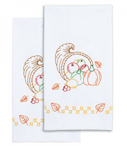Jack Dempsey Needle Art Cornucopia Decorative Hand Towels - $10.76