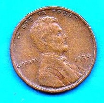1934  Lincoln Wheat Penny- Circulated Strong Features - $1.50