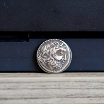 350-300 BC Ancient Greek Coin Head of Zeus - Silver Tetradrachm 20mm - £12.33 GBP