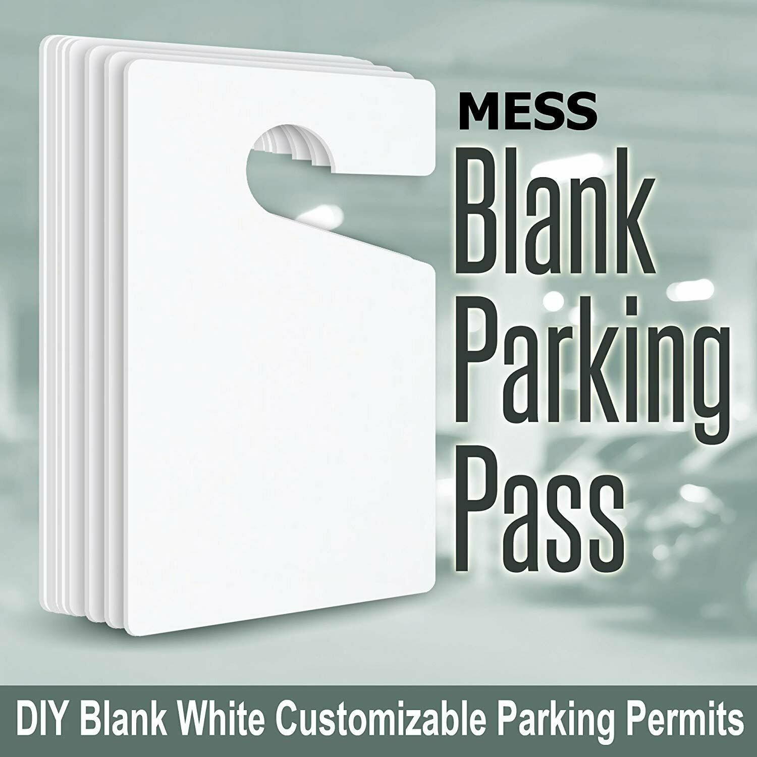 Parking Permit Hang Tag Pass Blank White (100Pack) Price Tags