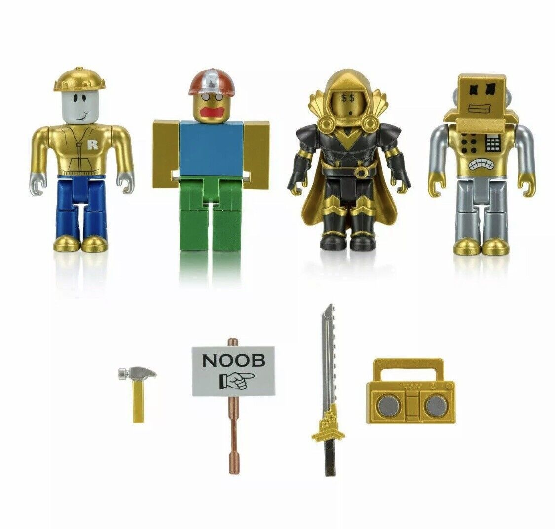 NEW 2021 ROBLOX 4 Figure Pack 15th Anniversary Gold Collector's Edition ...