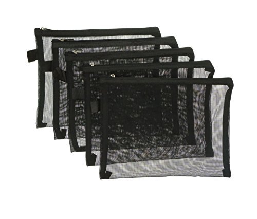 black mesh zipper bag