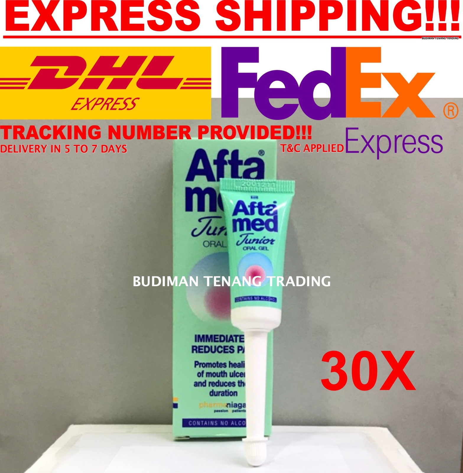 30 BOX Aftamed® Gel Junior 8ml for ULCER with chewinggum flavour