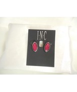 International Concepts 7/8" Silver Tone Dark Red Stud Earrings B553 - $8.63